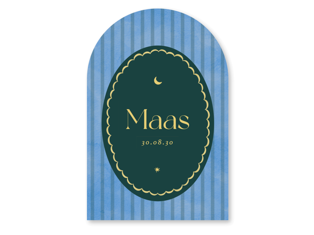 Geboortekaartje Retro eclectic maan en sterren Tun