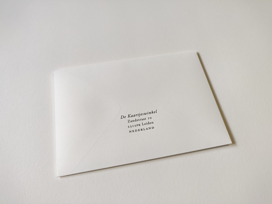 Bedrukking adressen envelop - zwart