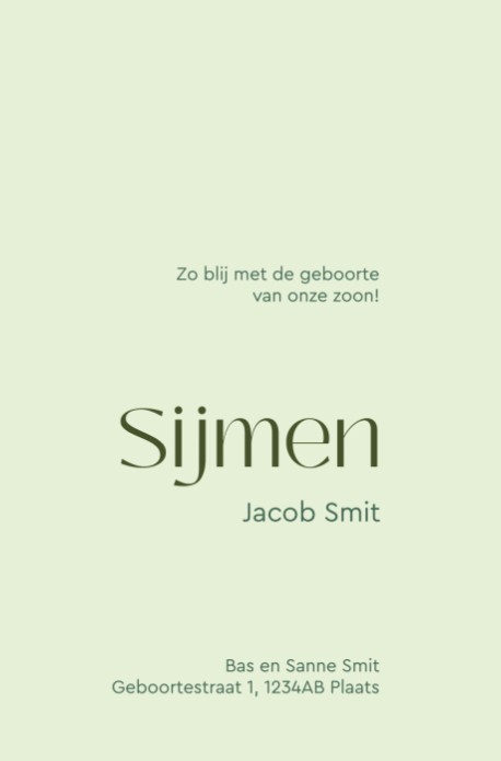 kaart achterzijde