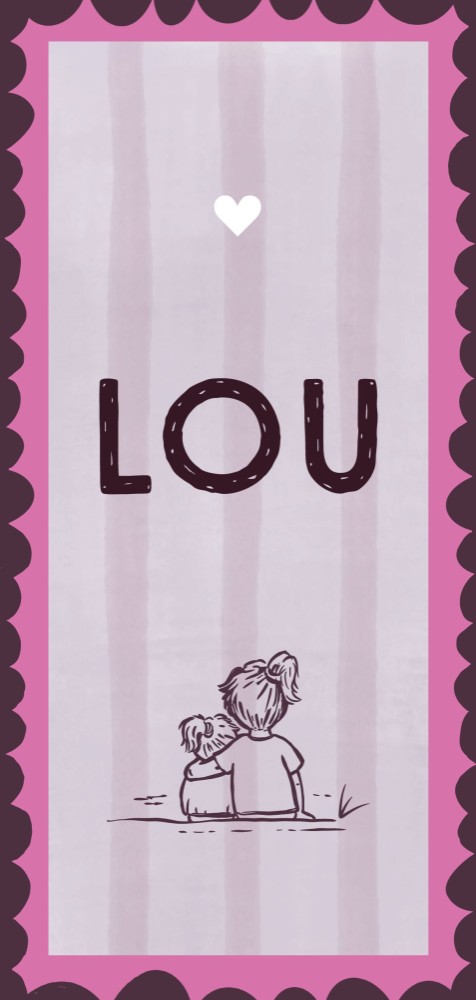 Geboortekaartje met handgetekende illustratie Lou