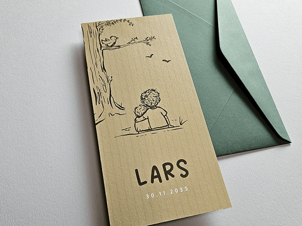Geboortekaartje broertjes en natuur Lars