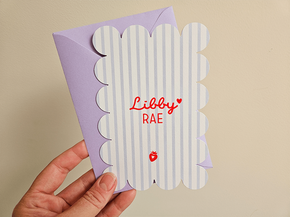 Geboortekaartje meisje strepen hartje Libby