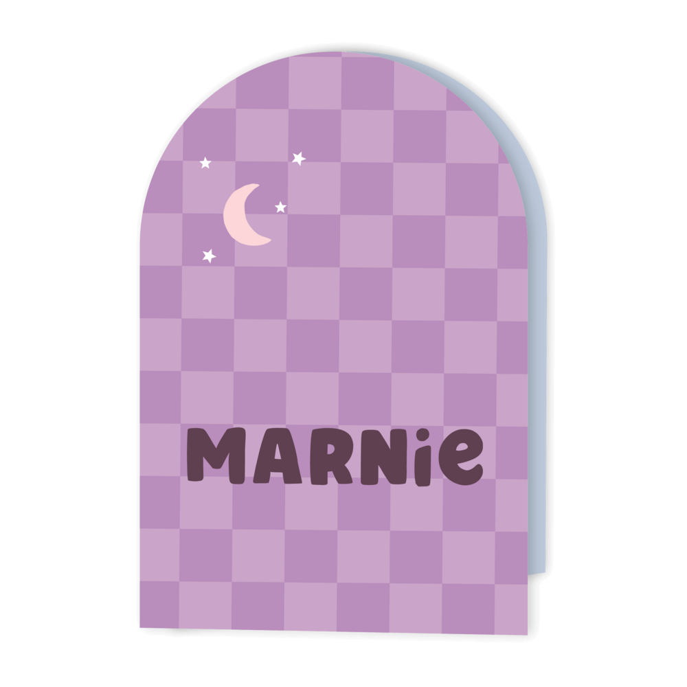 Vrolijk geboortekaartje met boogvorm Marnie