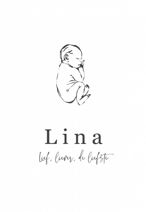 Newborn op geschept papier Lina