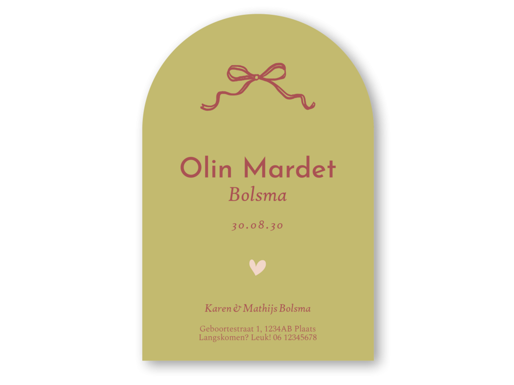 Geboortekaartje vrolijke strepen Olin