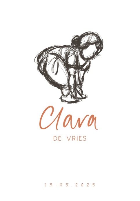 Poster lijntekening Clara
