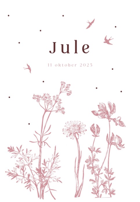 Poster Jule met bloemen 21x30