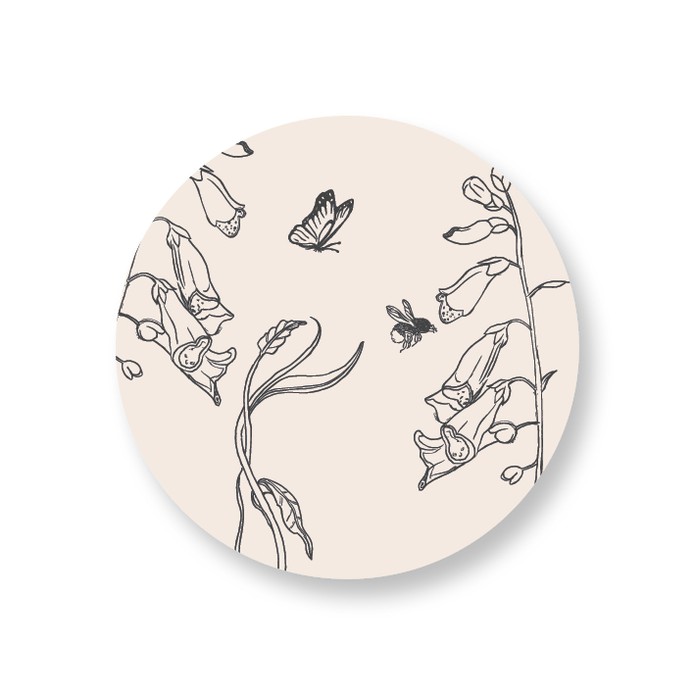 Sticker met botanische lijntekeningen