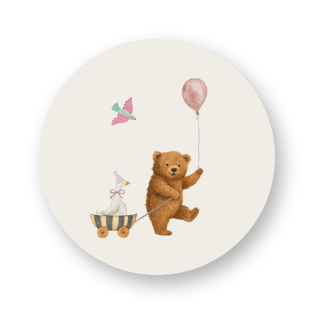 Sticker met lijntekening kindjes